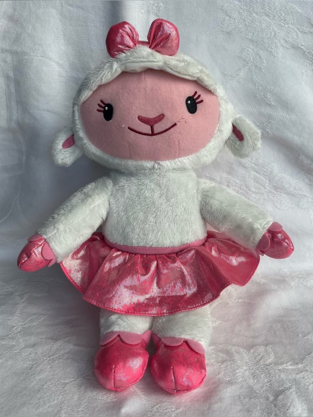 Disney TY Doc McStuffins Plush Lambie Stuffed Bean Bag Lamb Lovey Pink Tutu
